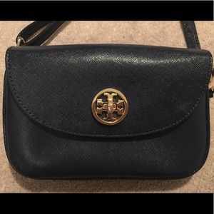 Tory burch mini Robinson navy crossbody bag
